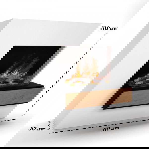 Glow Fire Planck Hoch Elektrokamin