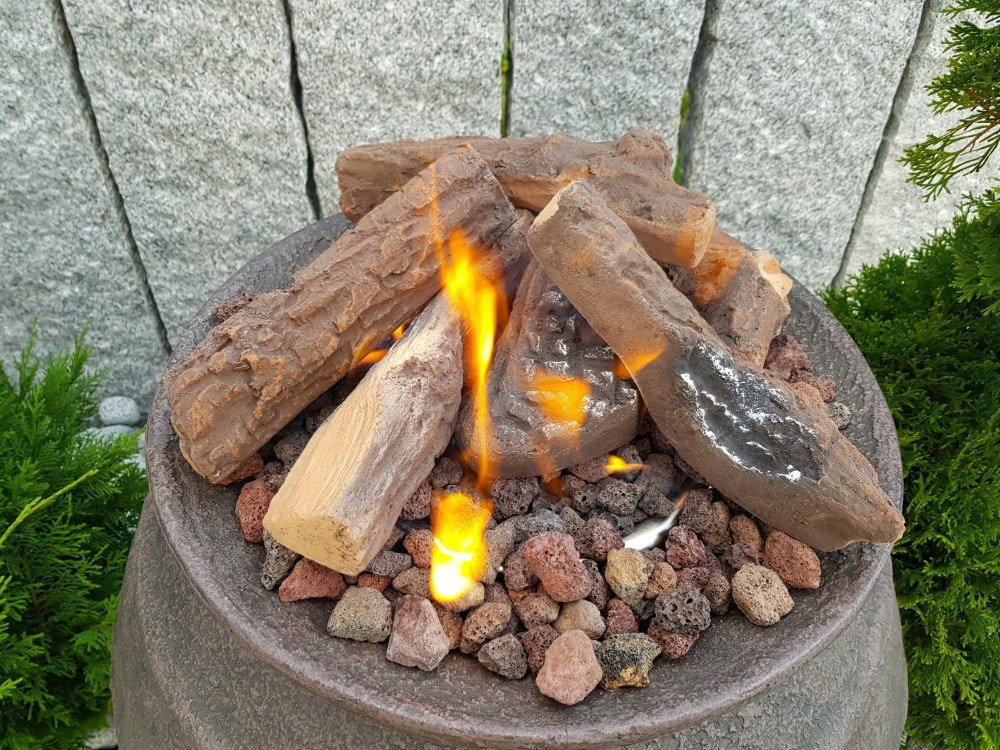Deko Keramik Brennholz für Gas-Feuerstellen & Feuertische