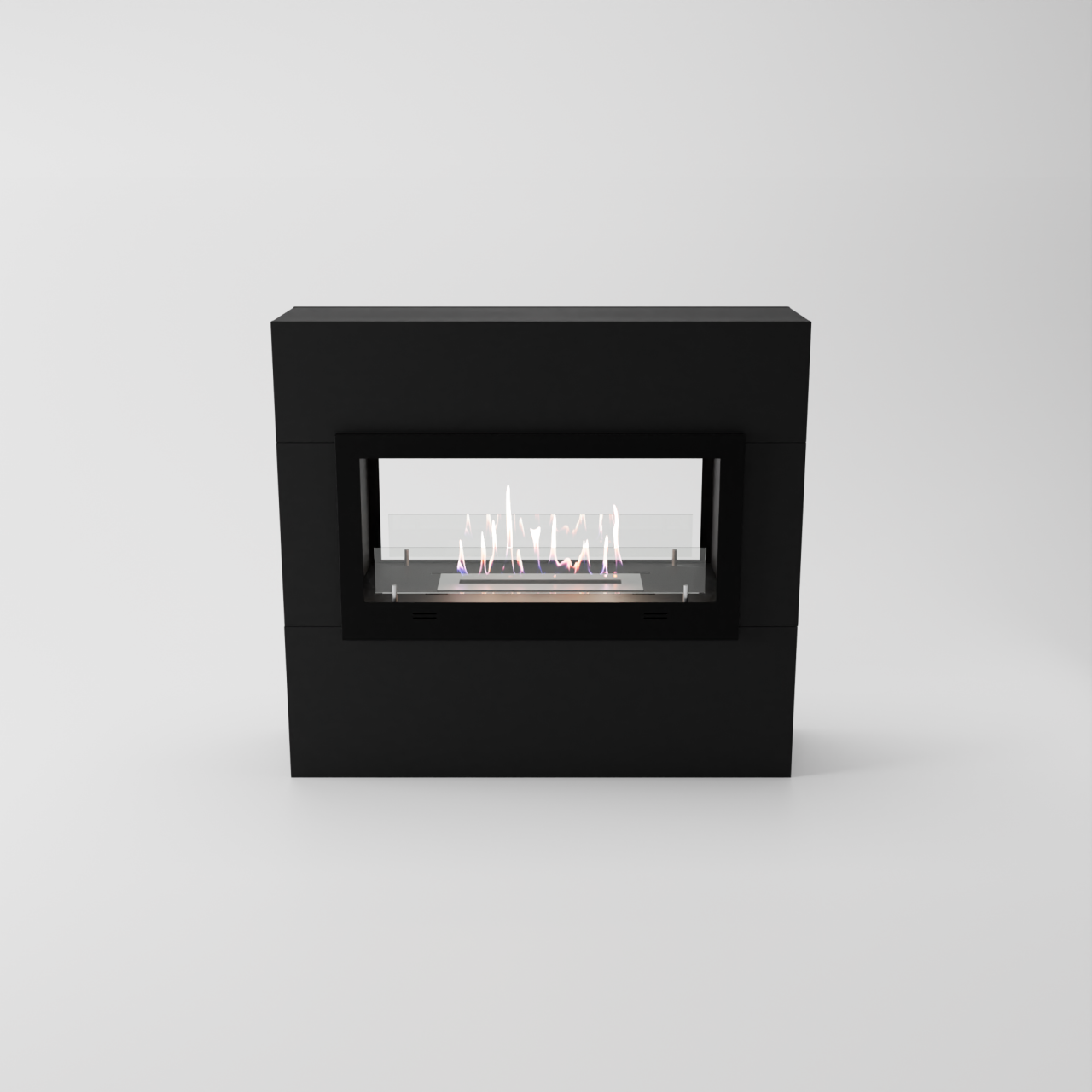Glow Fire Ulstein Ethanol Kamin, Standkamin Schwarz, Bioethanolkamin, Ethanolofen