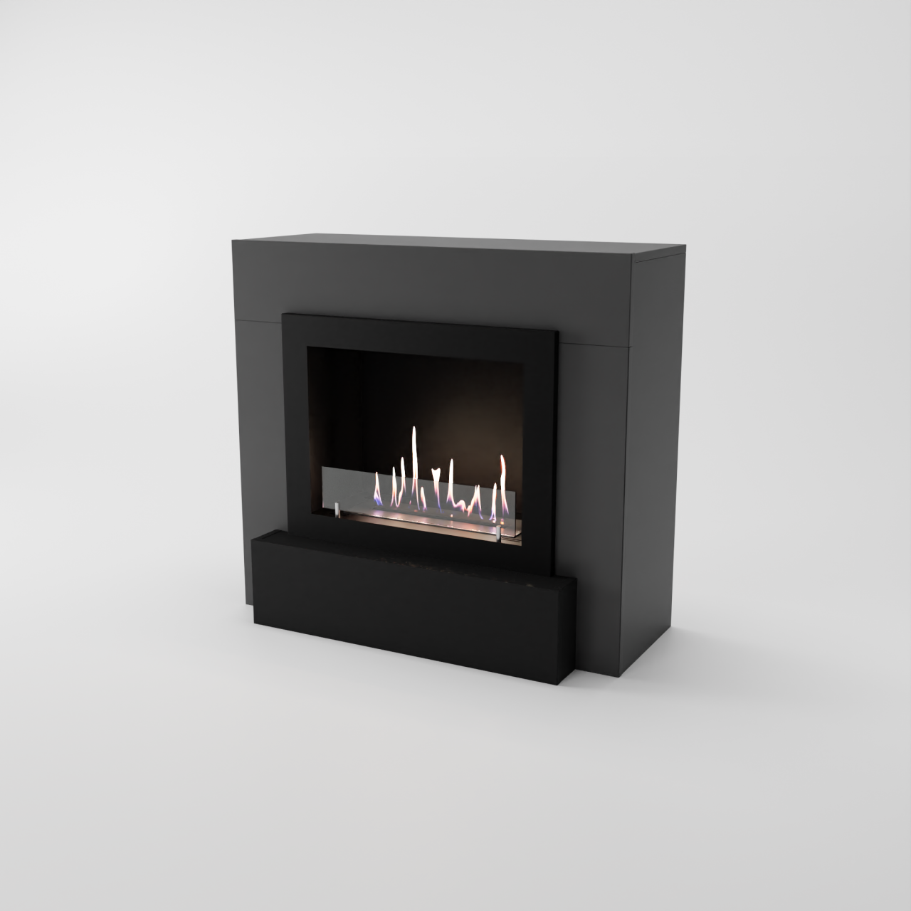 Glow Fire Odda Ethanol Kamin, Standkamin Grau, Bioethanolkamin, Ethanolofen