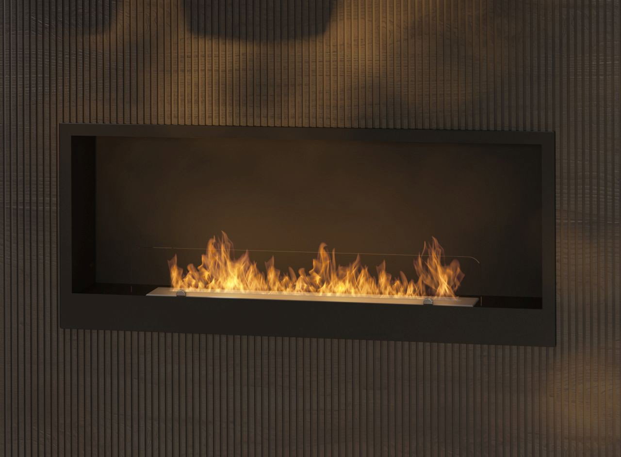 InFire Inside 1200 Ethanolkamin - Einbaukamin, Einsatz Schwarz