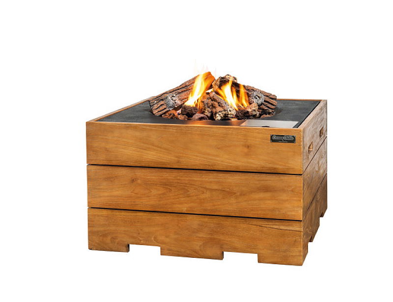 Happy Cocooning quadratischer Feuertisch Teakholz online kaufen