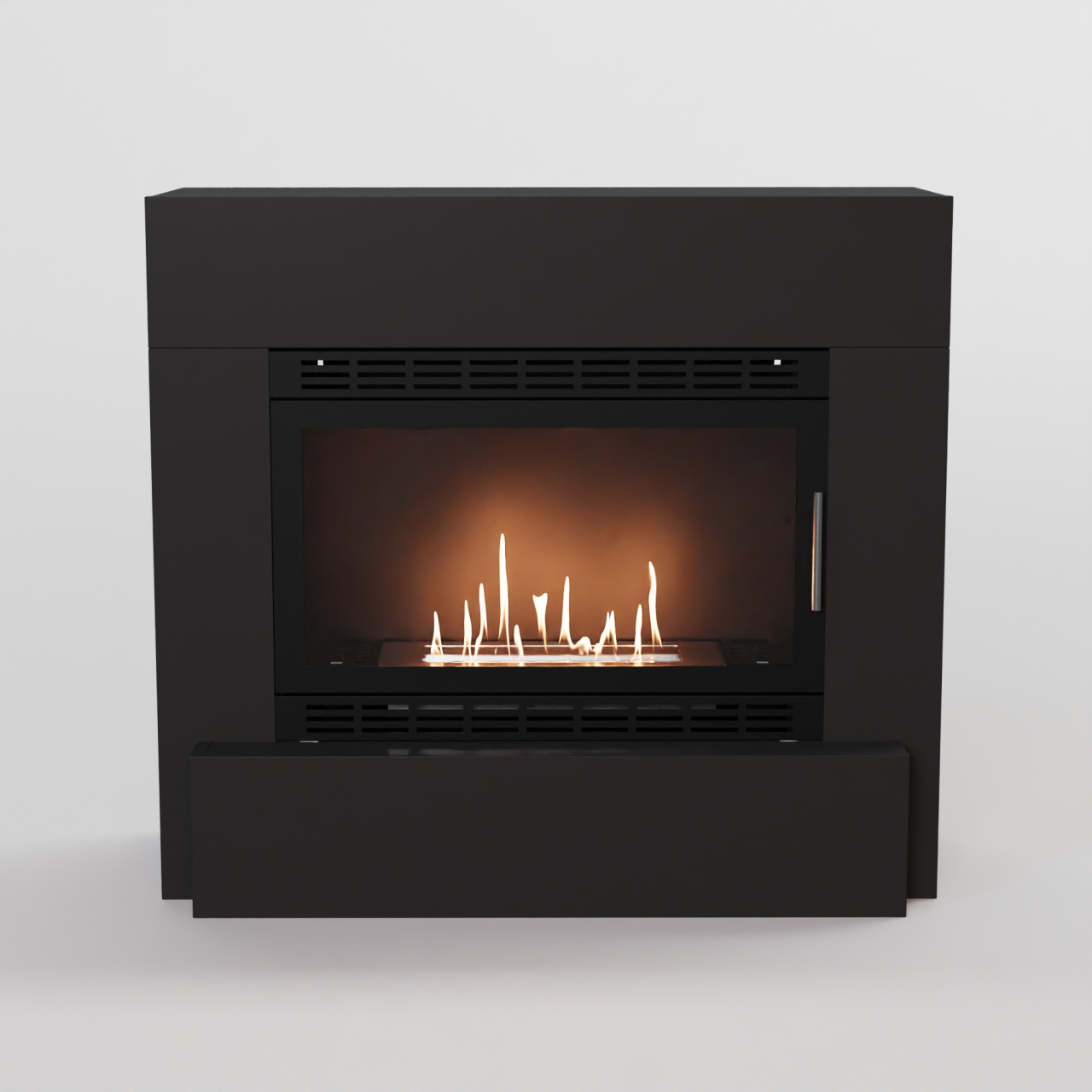 Glow Fire Odda XL Vision Ethanol Kamin Schwarz, Standkamin, Bioethanolkamin, Ethanolofen
