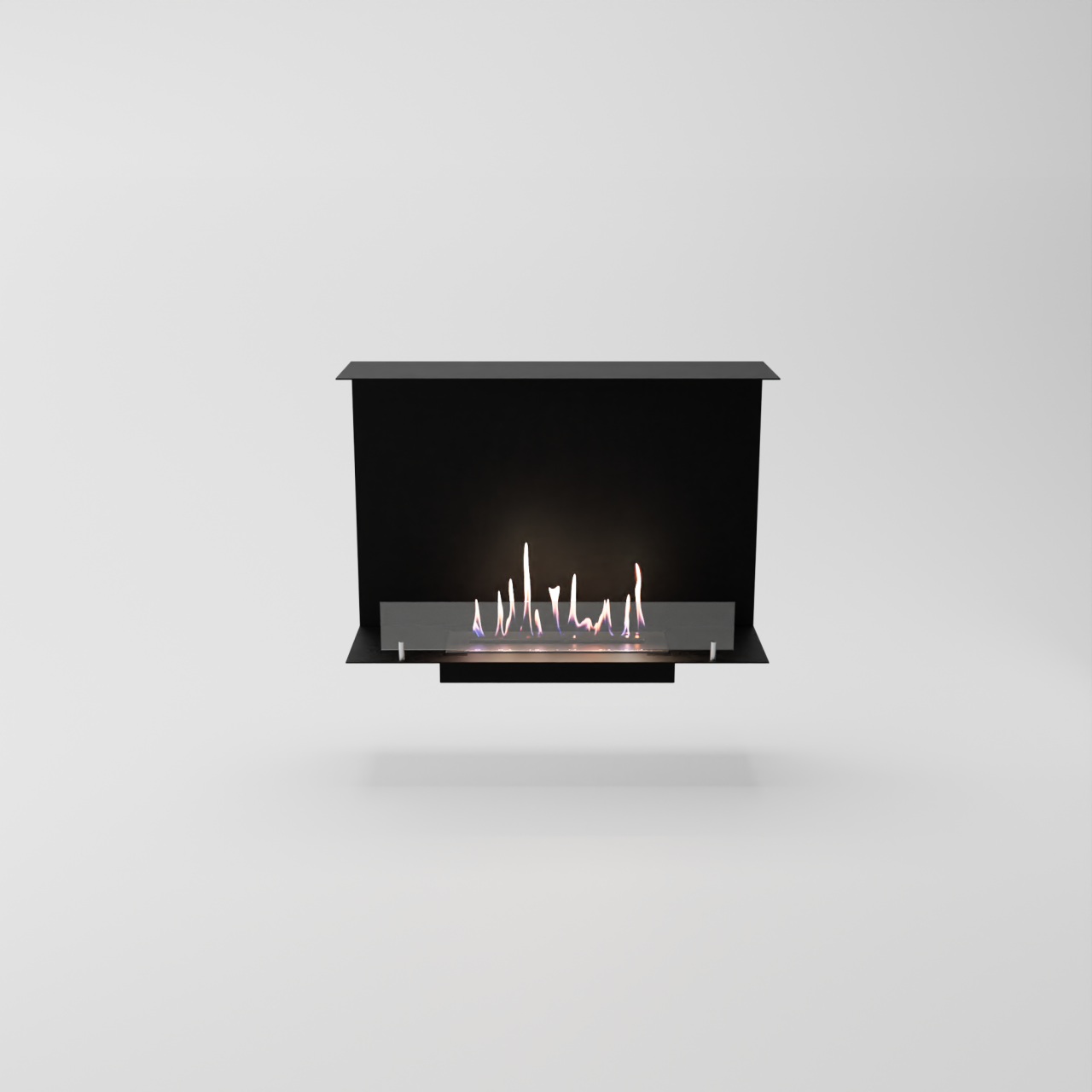 Glow Fire C Side Ethanol Kamin, Einsatz Schwarz, Bioethanolkamin, Ethanolofen
