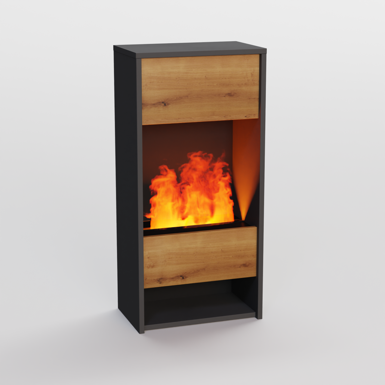 Glow Fire OGF3 Weiß Elektrokamin mit Wasserdampf, Standkamin modern, Elektrischer Dekokamin