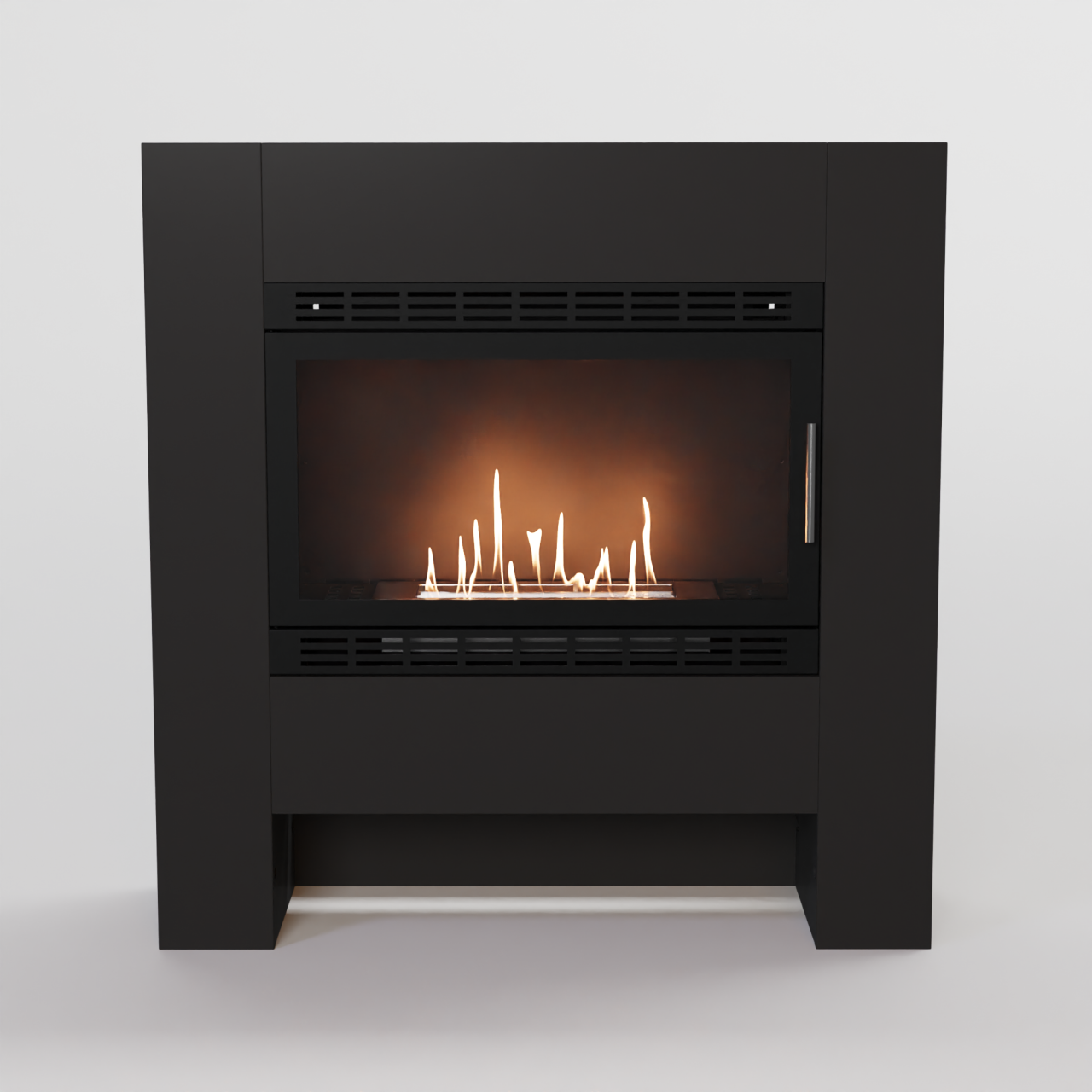Glow Fire Harstad XL Vision Ethanol Kamin Schwarz, Standkamin, Bioethanolkamin, Ethanolofen