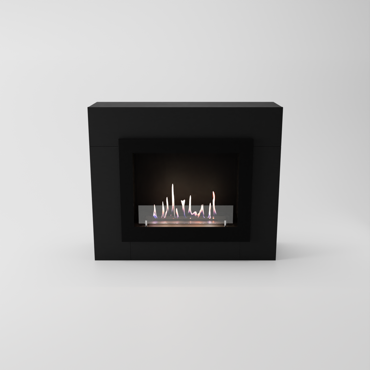 Glow Fire Alta Ethanol Kamin, Standkamin Schwarz, Bioethanolkamin, Ethanolofen