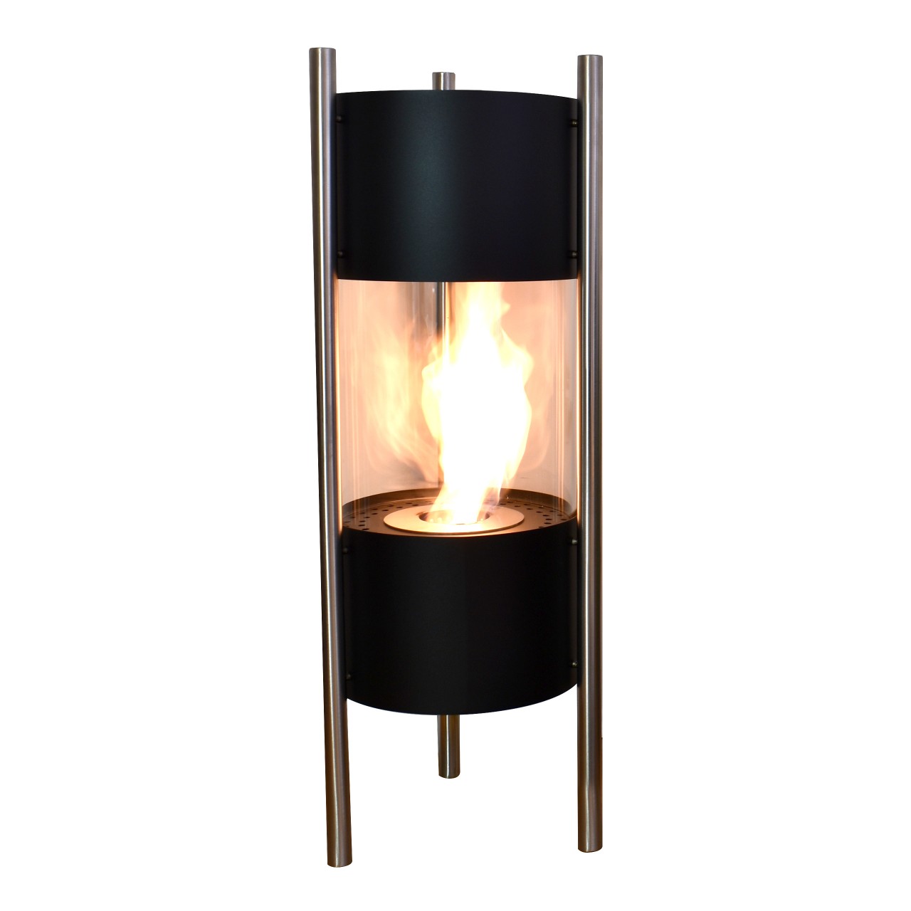 Glow Fire Visby Ethanol Kamin Schwarz, Standkamin, Bioethanolkamin, Ethanolofen