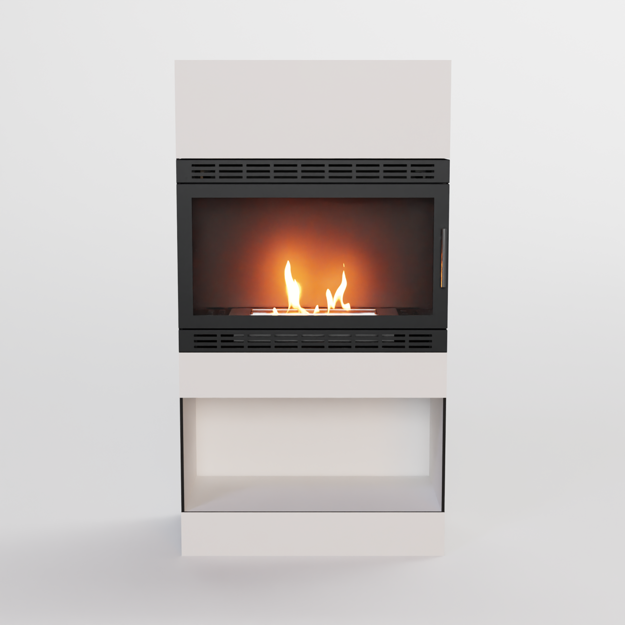 Glow Fire Lillesand Vision XL Ethanol Kamin Weiß, Standkamin, Bioethanolkamin, Ethanolofen, Gartenkamin