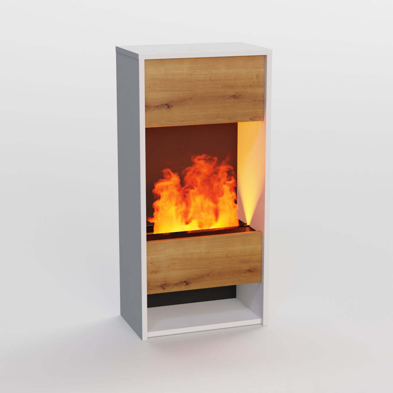 Glow Fire OGF3 Weiß Elektrokamin mit Wasserdampf, Standkamin modern, Elektrischer Dekokamin