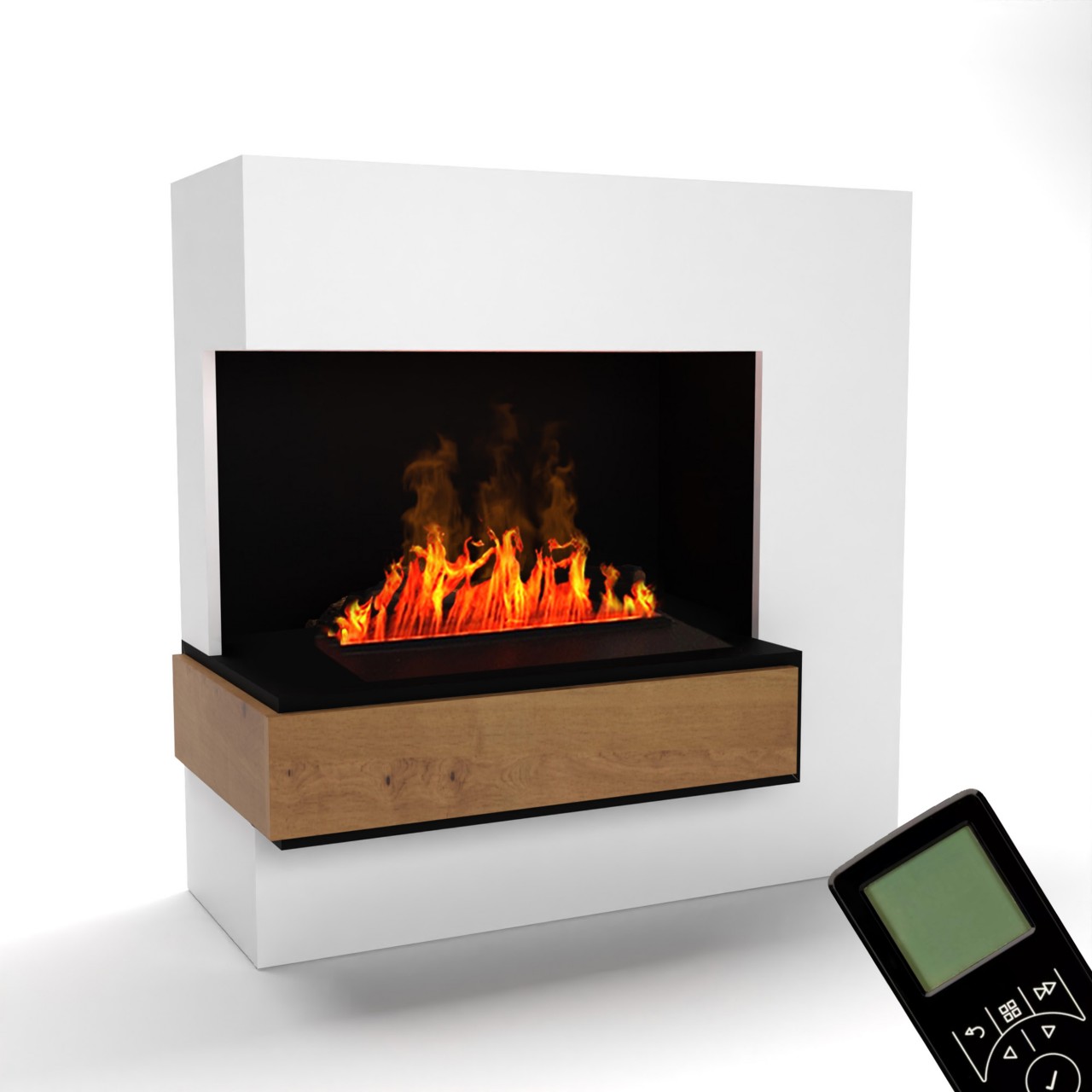 Glow Fire Planck Hoch Elektrokamin Opti-Myst Cassette 500 ohne Holzdekoration