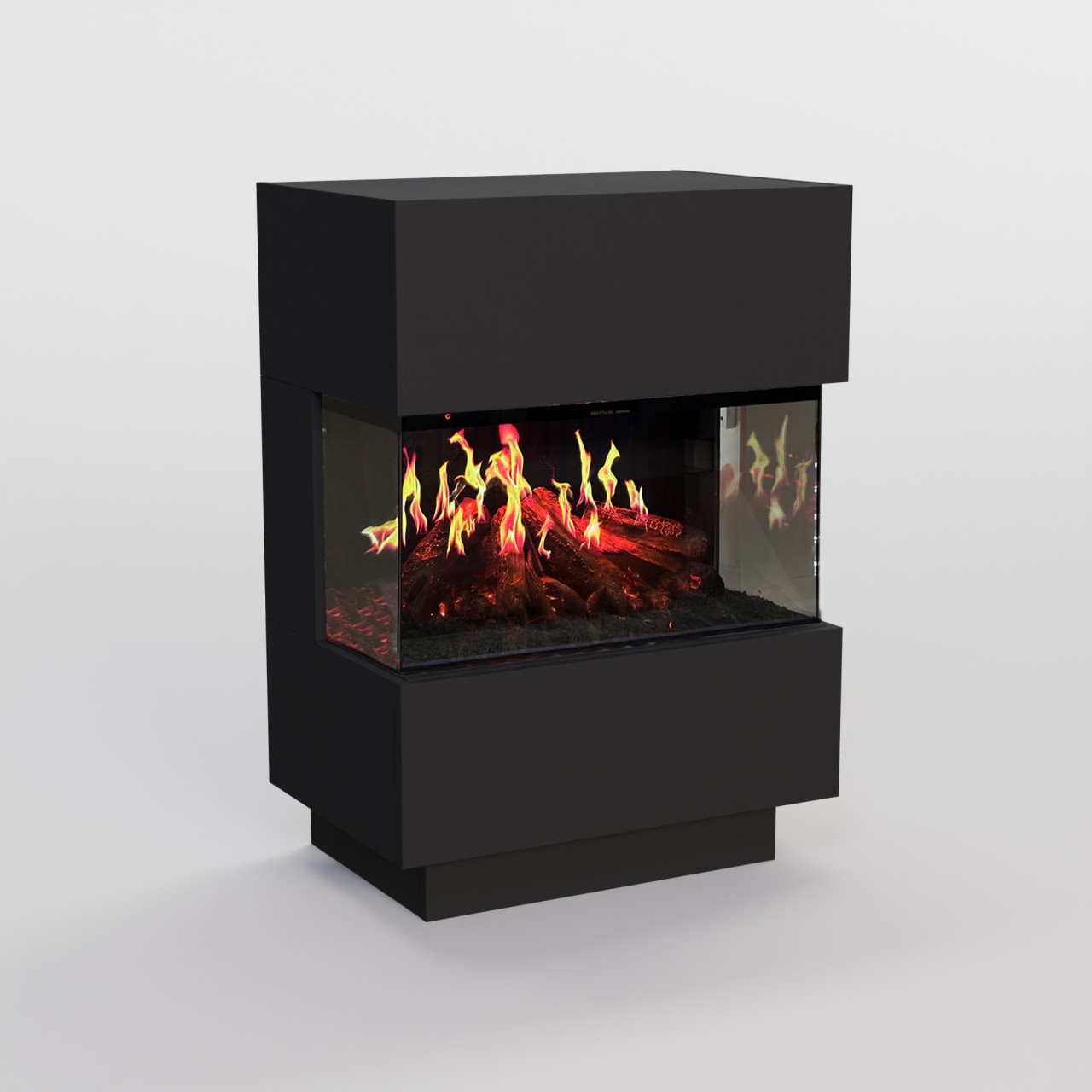 Glow Fire HG1 Hologrammfeuer Schwarz Elektrokamin, Standkamin modern, Elektrischer Dekokamin