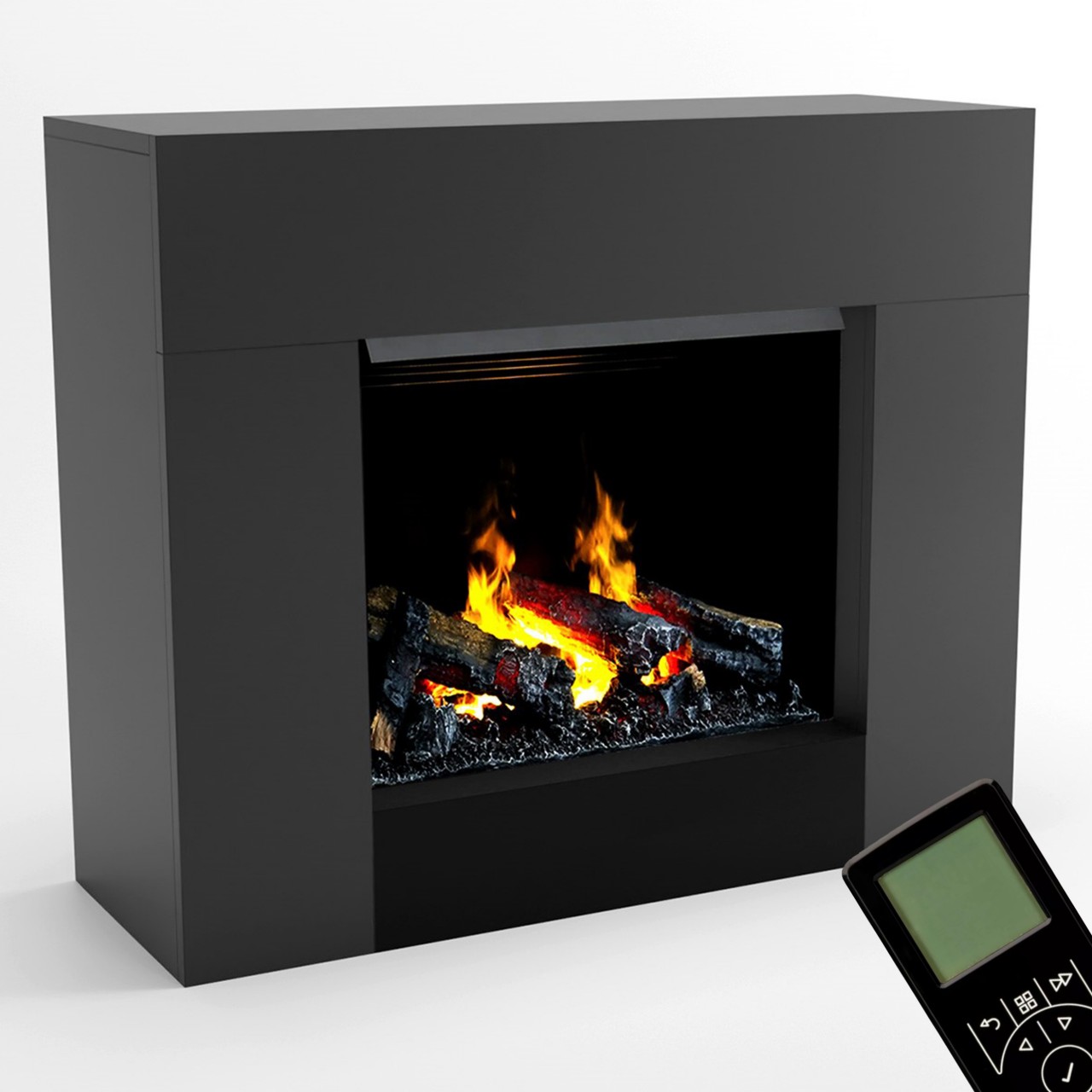 Glow Fire Kronos Opti Myst Grau Elektrokamin mit Wasserdampf, Standkamin modern, Elektrischer Dekokamin
