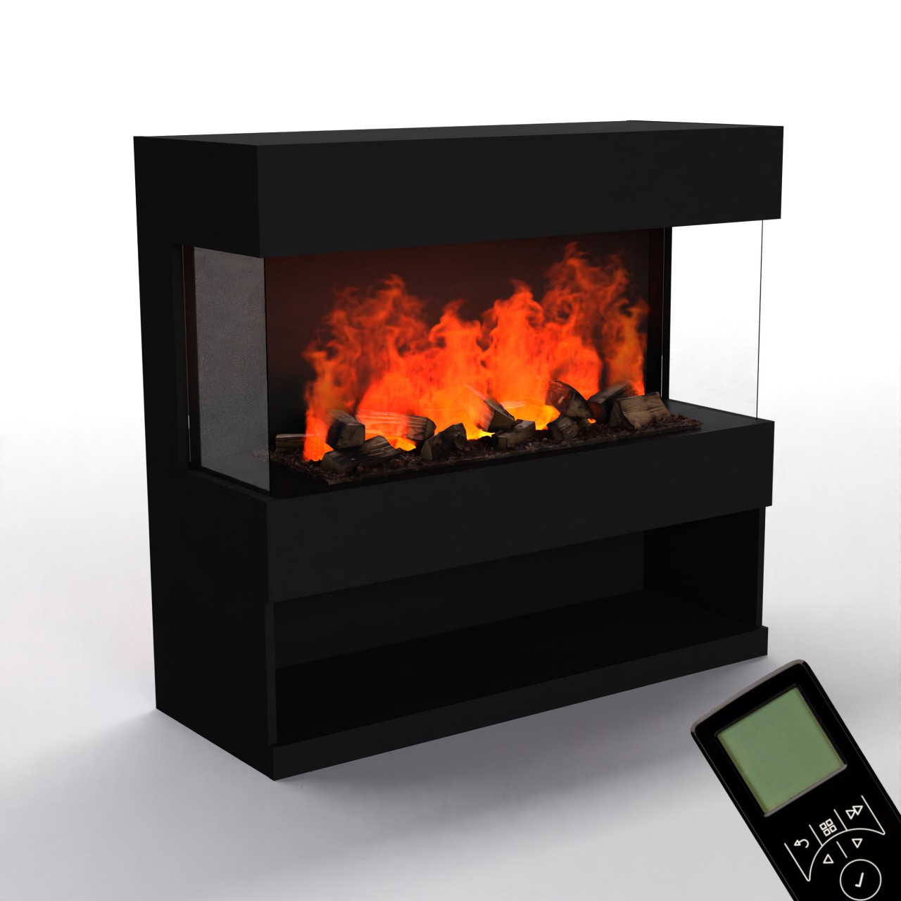 Glow Fire OGF2 1000 Weiß Elektrokamin mit Wasserdampf, Standkamin modern, Elektrischer Dekokamin