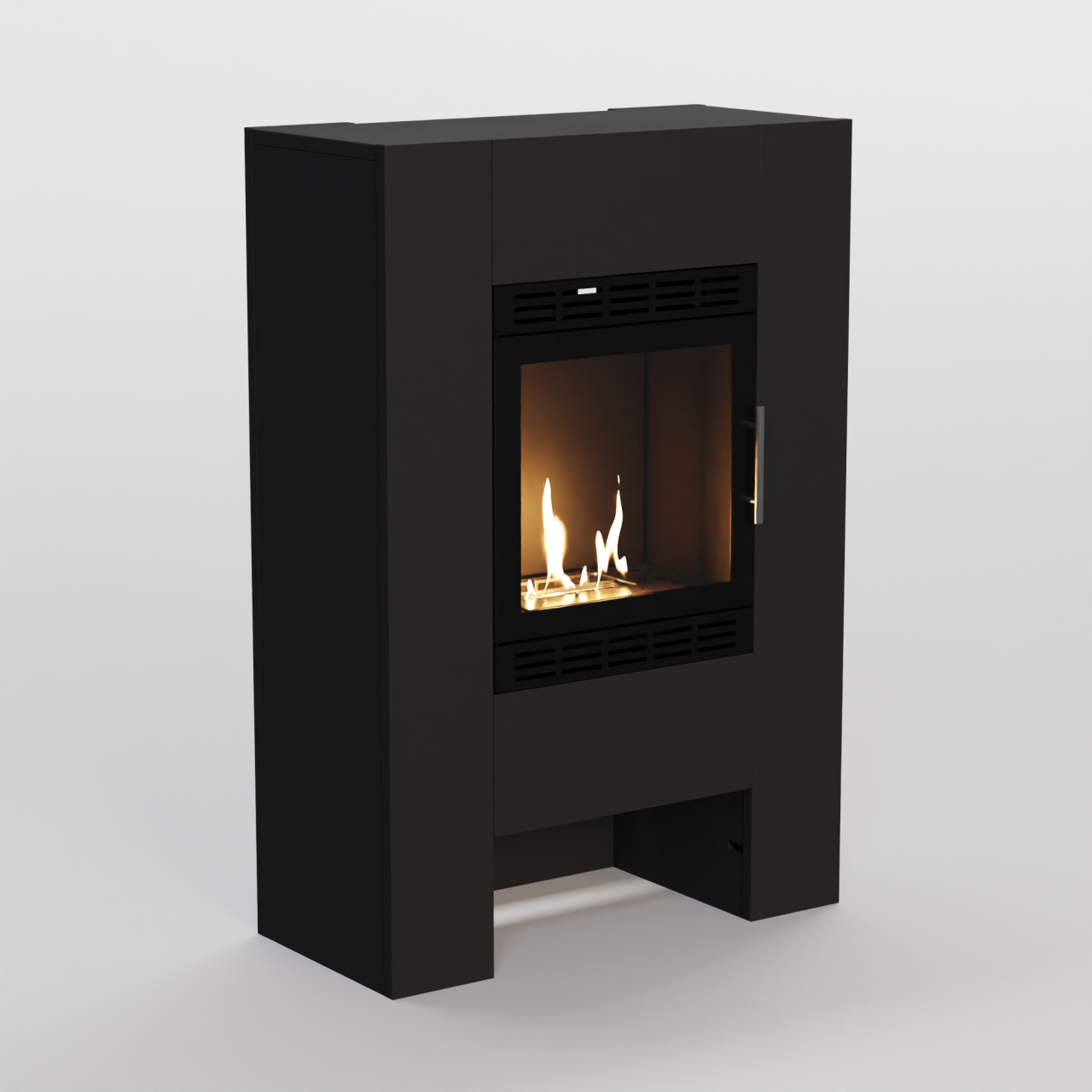 Glow Fire Harstad Vision Ethanol Kamin Schwarz, Standkamin, Bioethanolkamin, Ethanolofen