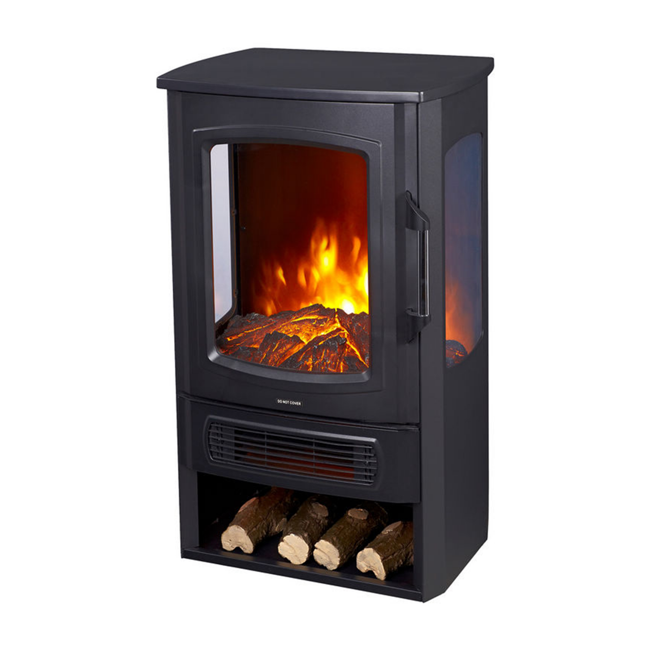 Glow Fire Ember Schwarz Elektrokamin, Standkamin, Elektrischer Standkamin mit Heizung, Dekokamin