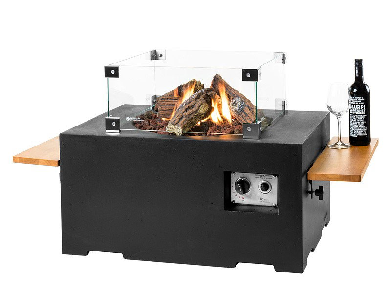 Happy Cocooning rechteckiger Feuertisch klein Betonlook