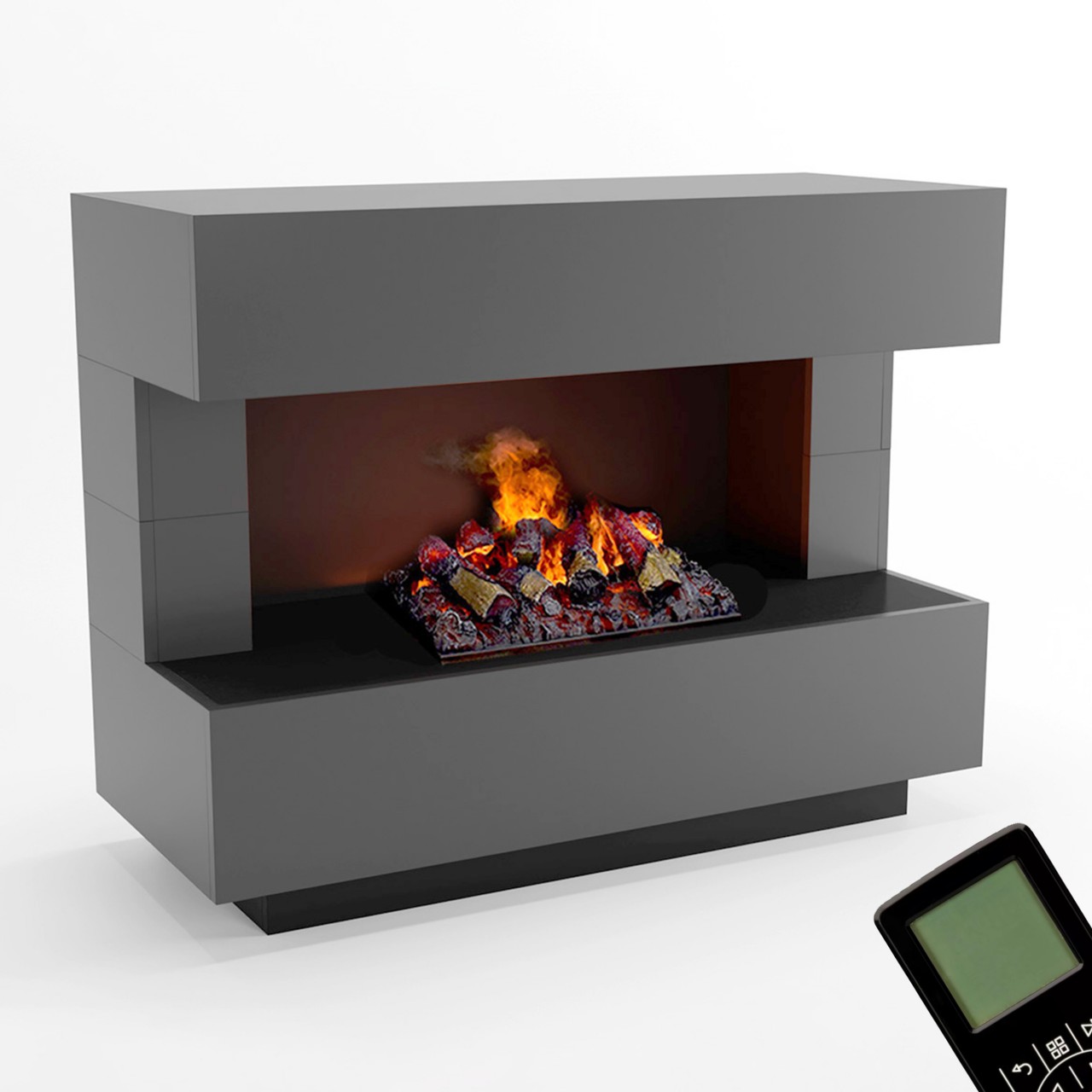Glow Fire Kant Elektrokamin Opti-Myst Cassette 500 mit Holzdekoration