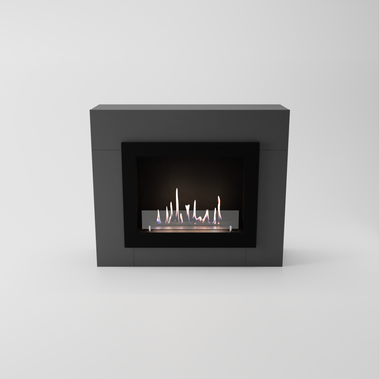 Glow Fire Alta Ethanol Kamin, Standkamin Grau, Bioethanolkamin, Ethanolofen