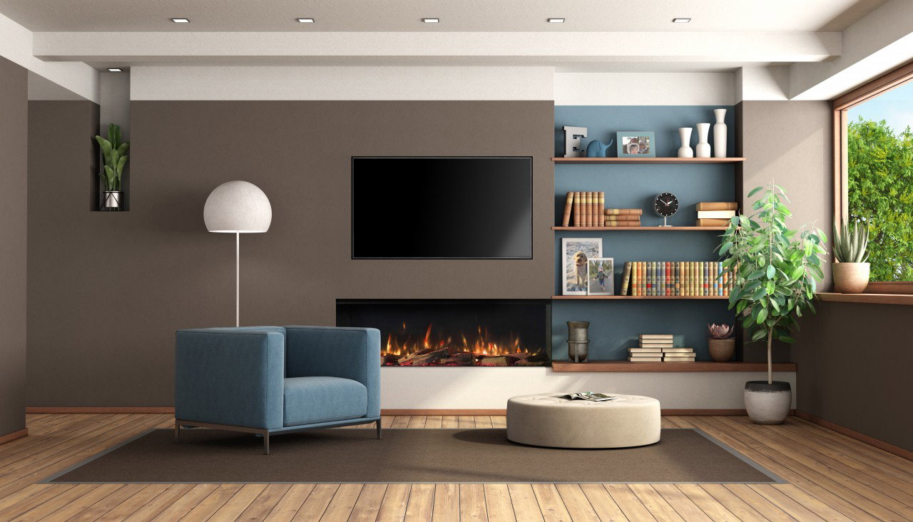 Trimline E130 Solus Elektrokamin , Elektrokamineinsatz mit Heizung, Standkamin modern, Elektrischer Dekokamin