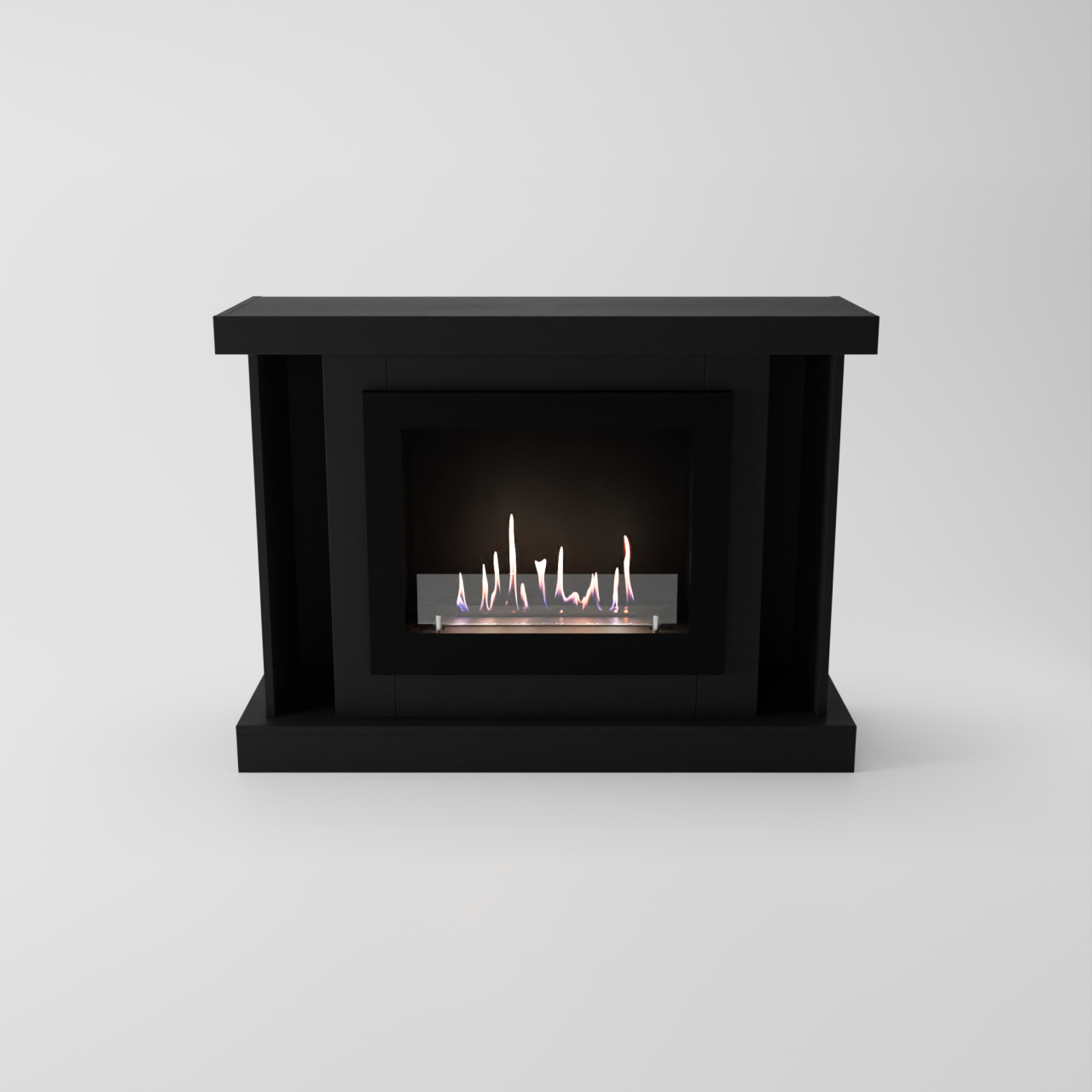 Glow Fire Hamar Ethanol Kamin, Standkamin Schwarz, Bioethanolkamin, Ethanolofen