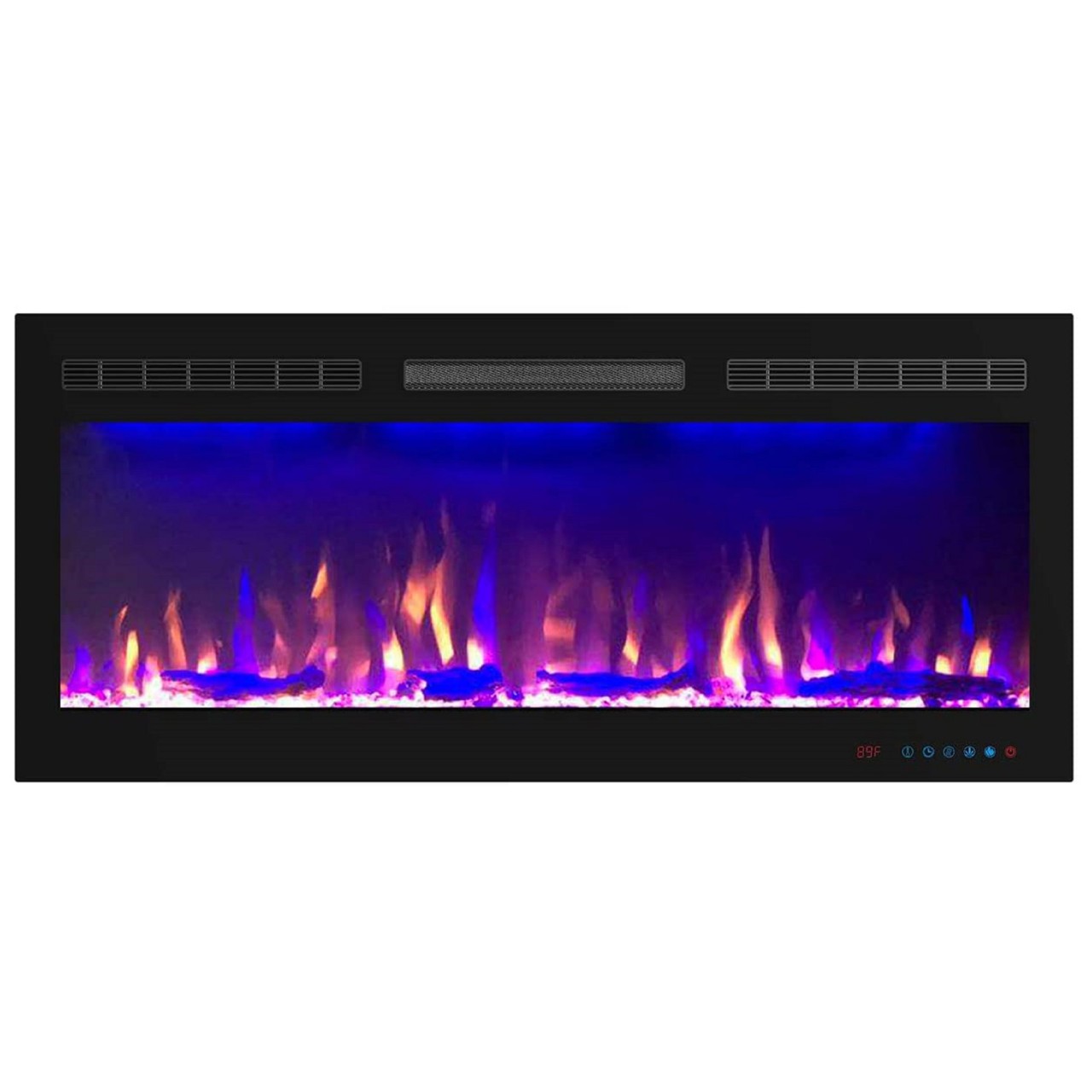 Kaminlicht Marly 40 Schwarz Elektrokamin, Einbaukamin, Elektrischer Wandkamin, Dekokamin für die Wand