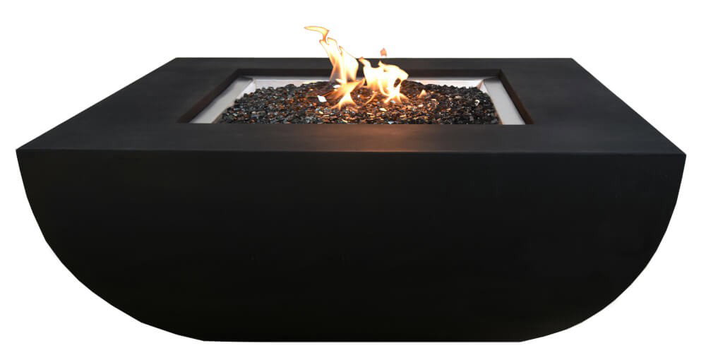Gas-Feuerstelle Itasy Beton-Optik schwarz aus Faserbeton
