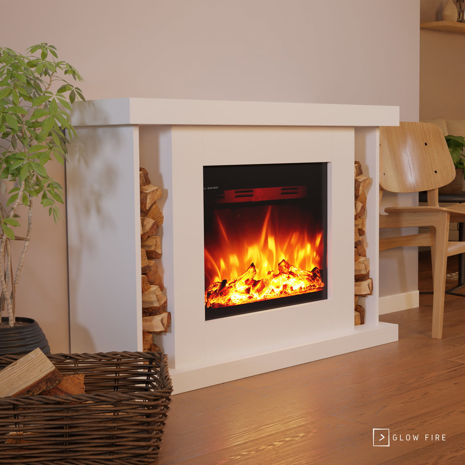 Glow Well Fires Puppenhaus Kamin – Edwardianisches Leuchtendes Kohlefeuer, 12V, Miniatur-Zubehör