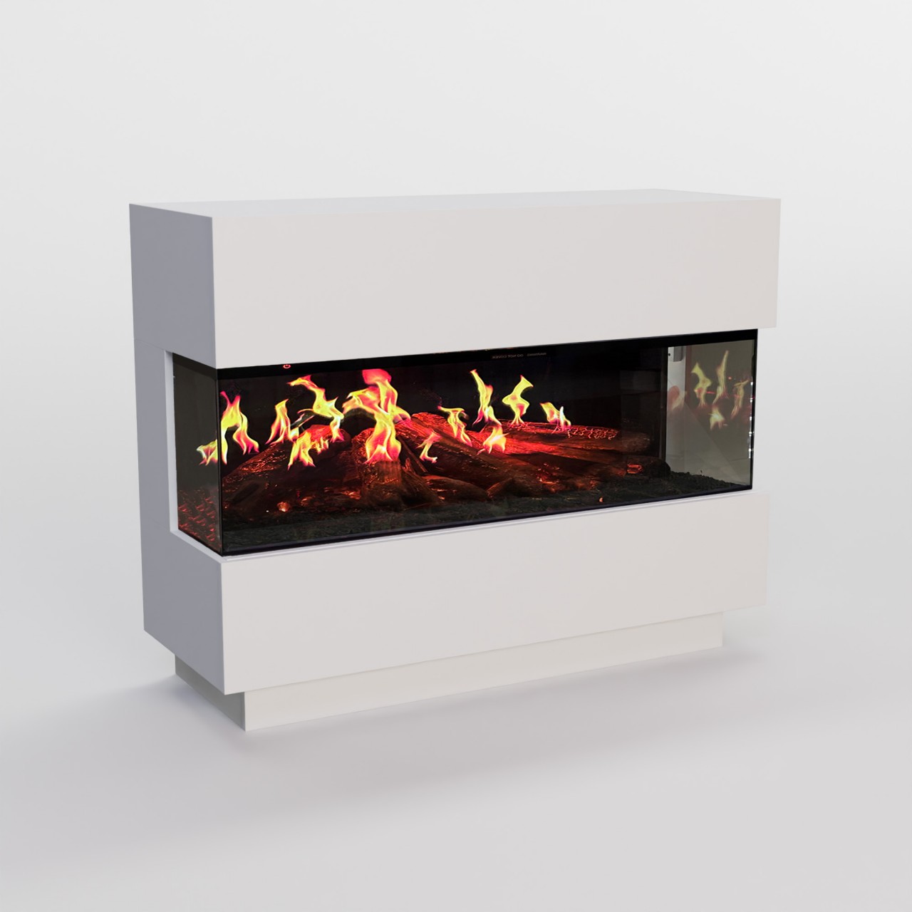 Glow Fire HG1 Hologrammfeuer Weiß Elektrokamin, Standkamin modern, Elektrischer Dekokamin