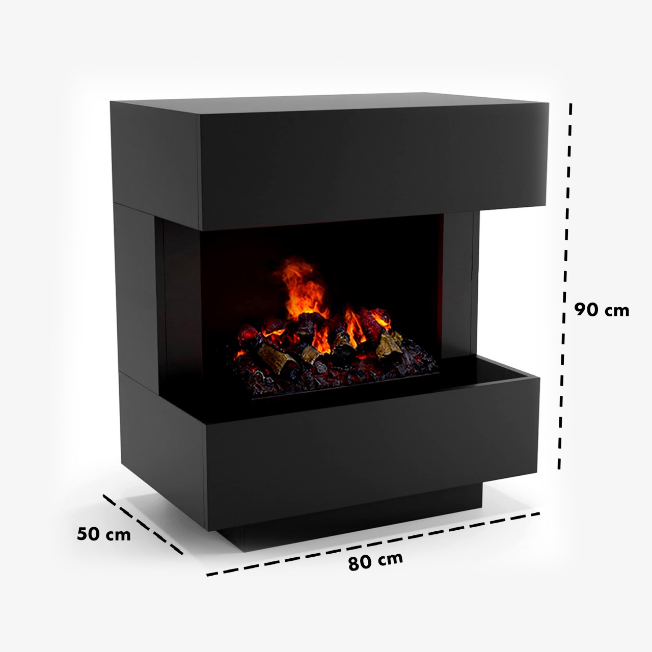 Glow Fire Kleist Elektrokamin Opti-Myst Cassette 500 mit Holzdekoration
