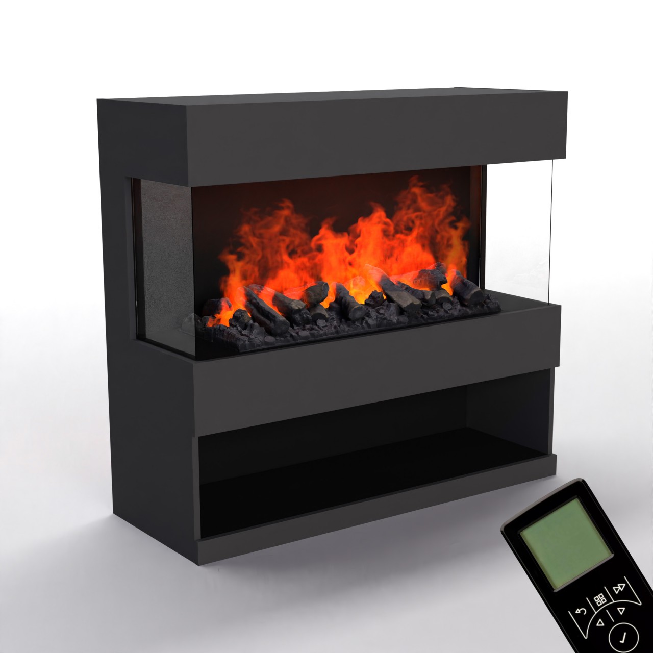 Glow Fire OGF2 1000 Weiß Elektrokamin mit Wasserdampf, Standkamin modern, Elektrischer Dekokamin