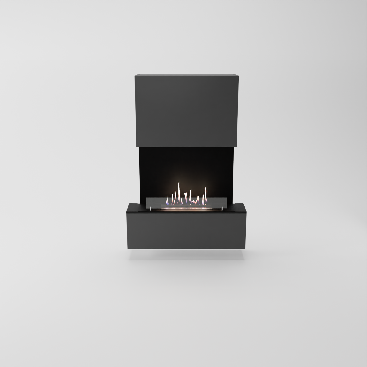 Glow Fire Levanger Ethanol Kamin, Standkamin Grau, Bioethanolkamin, Ethanolofen