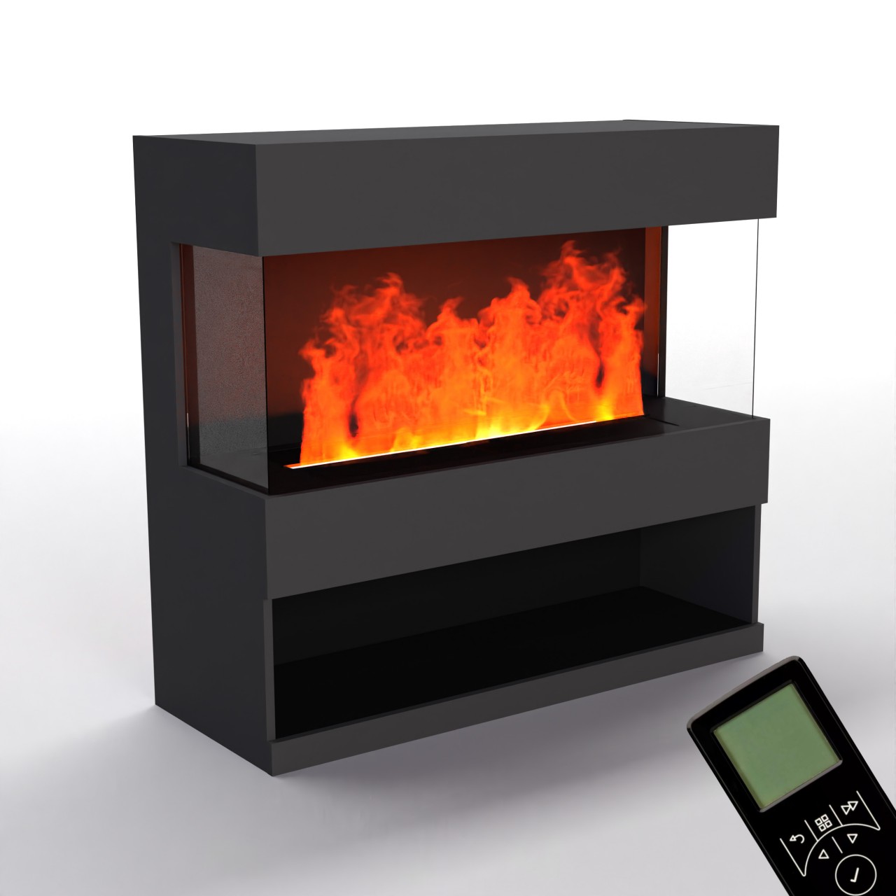 Glow Fire OGF2 1000 Weiß Elektrokamin mit Wasserdampf, Standkamin modern, Elektrischer Dekokamin