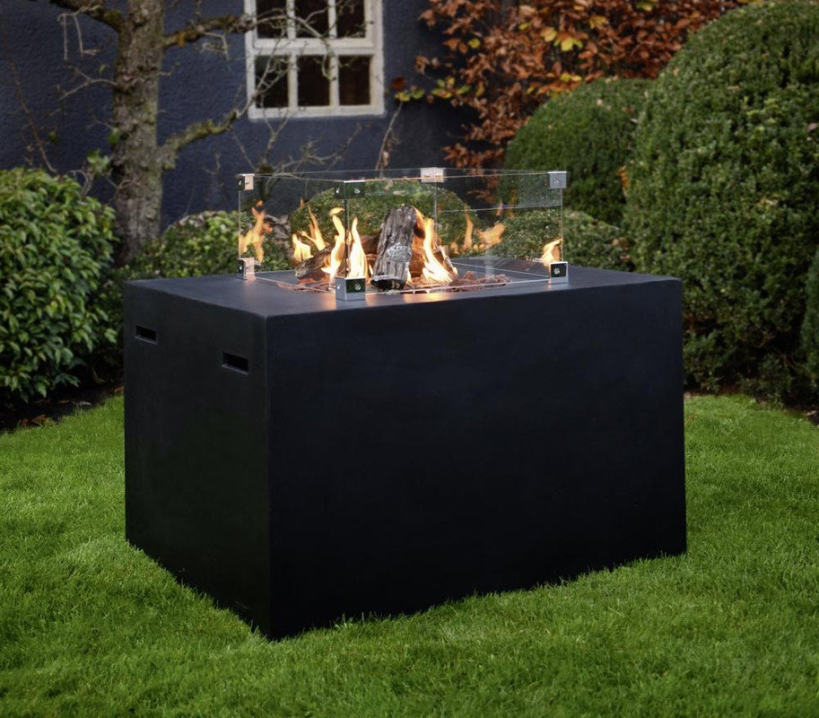 Happy Cocooning rechteckiger Lounge-Feuertisch Betonlook