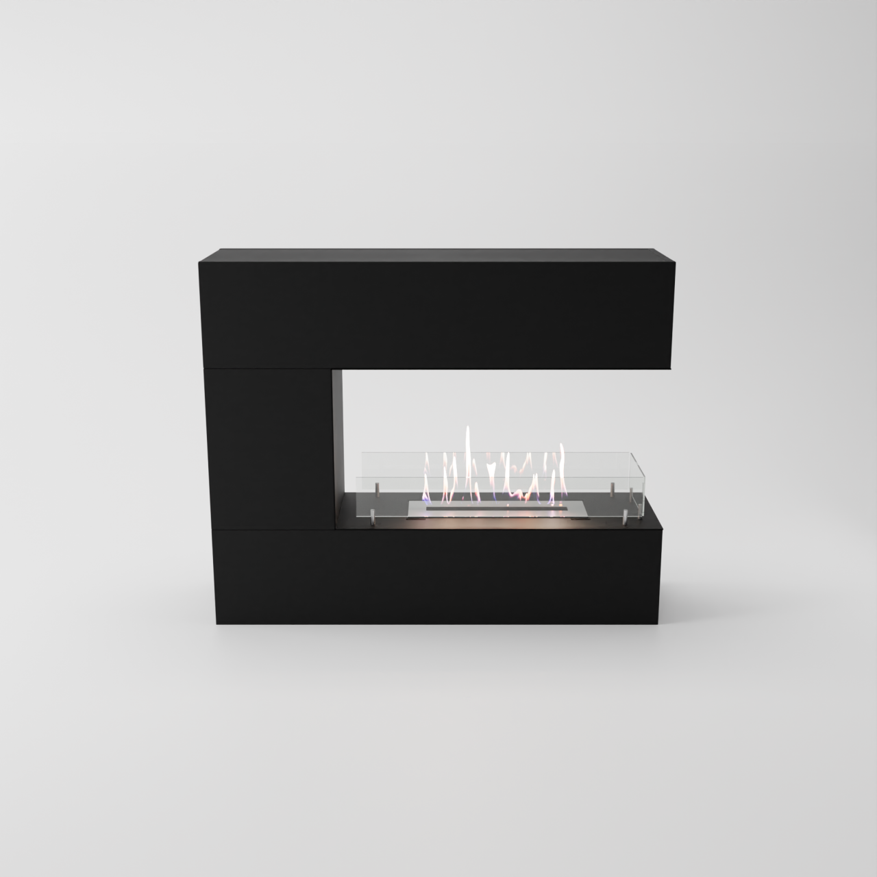 Glow Fire Oakland mini Ethanol Kamin Schwarz, Standkamin, Bioethanolkamin, Ethanolofen