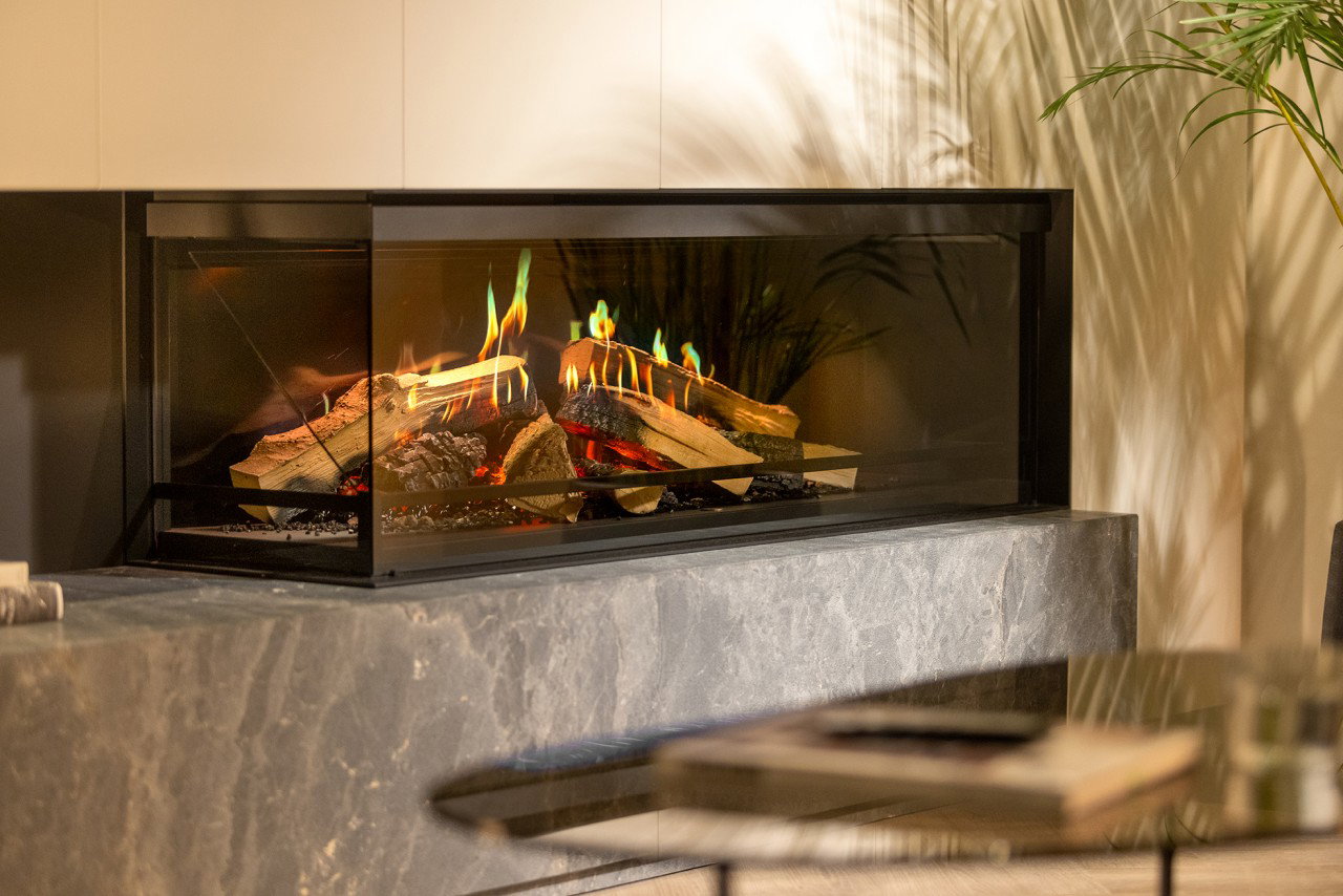 Kalifre E-One 130CL Elektrokamin , Elektrokamineinsatz mit Heizung, Standkamin modern, Elektrischer Dekokamin