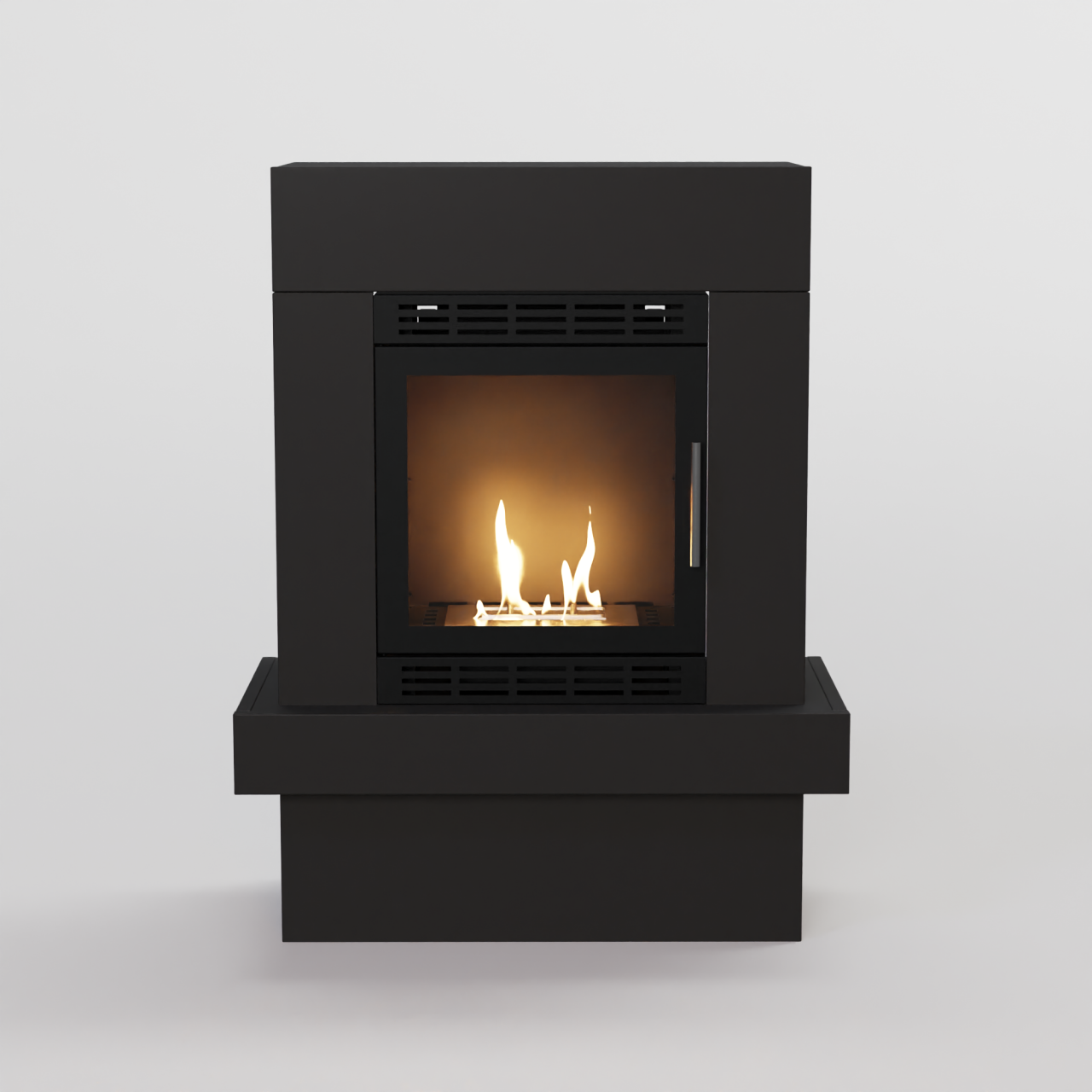 Glow Fire Larvik Vision Ethanol Kamin Schwarz, Standkamin, Bioethanolkamin, Ethanolofen