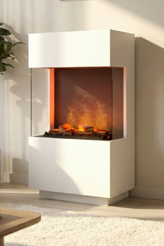 Wasserdampfkamin Produktbild – realistischster Flammeneffekt durch echten 3D-Wasserdampf, 150 bis 300 Watt