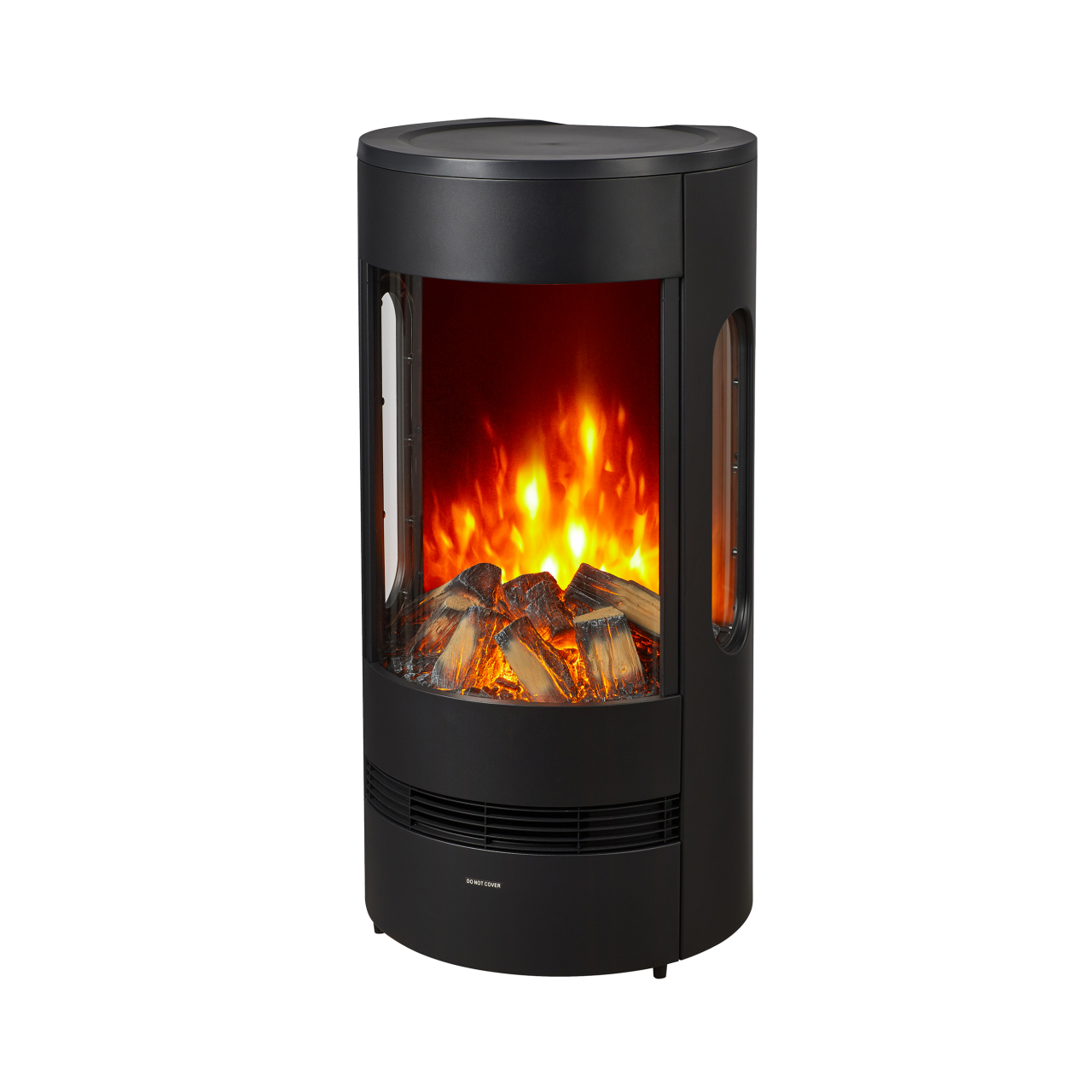 Glow Fire Lumen Schwarz Elektrokamin, Standkamin, Elektrischer Standkamin mit Heizung, Dekokamin
