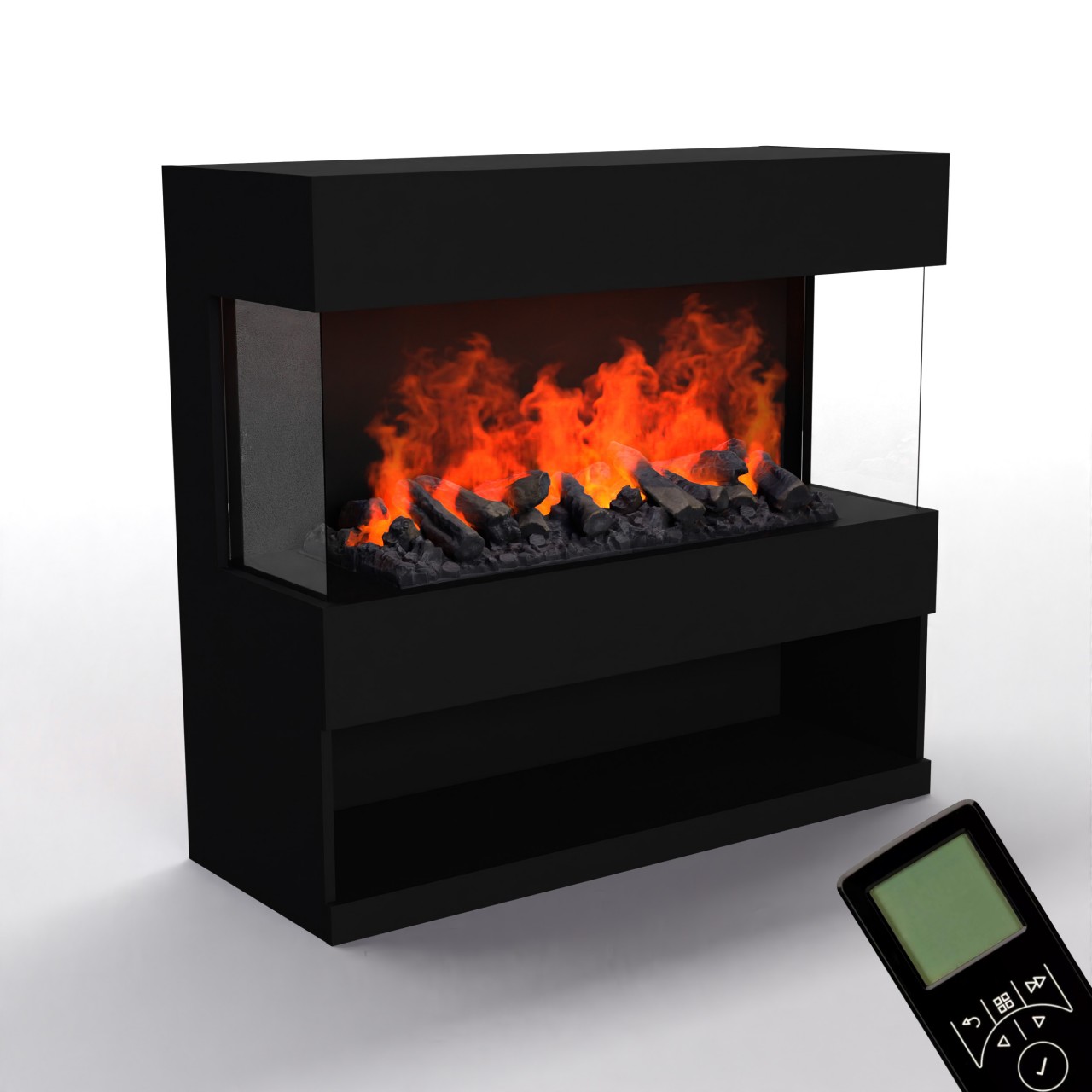Glow Fire OGF2 1000 Weiß Elektrokamin mit Wasserdampf, Standkamin modern, Elektrischer Dekokamin
