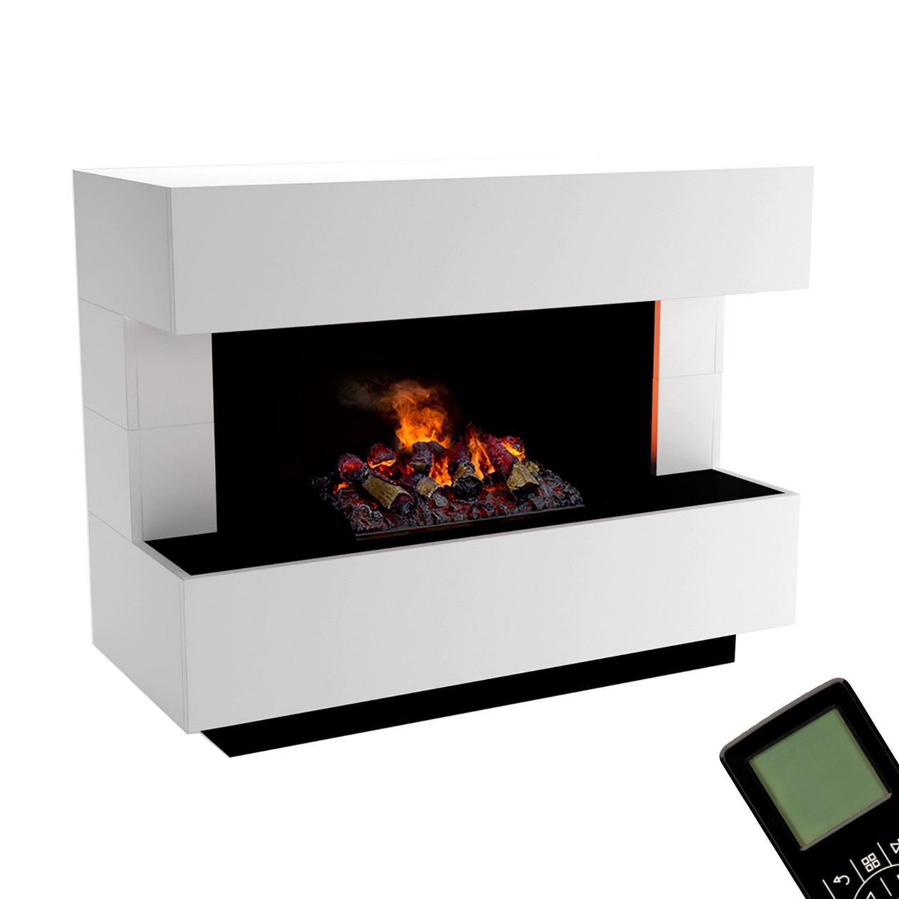 Glow Fire Kant Elektrokamin Opti-Myst Cassette 500 mit Holzdekoration