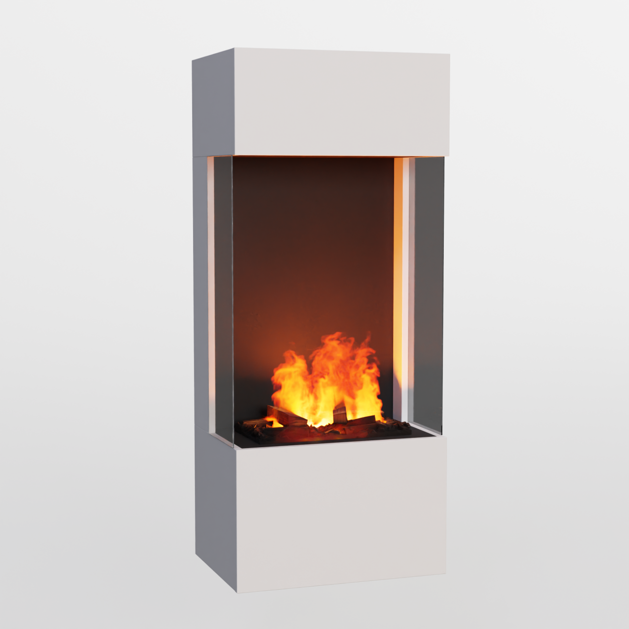 Glow Fire OGF4 Weiß Elektrokamin mit Wasserdampf, Wandkamin modern, Elektrischer Dekokamin