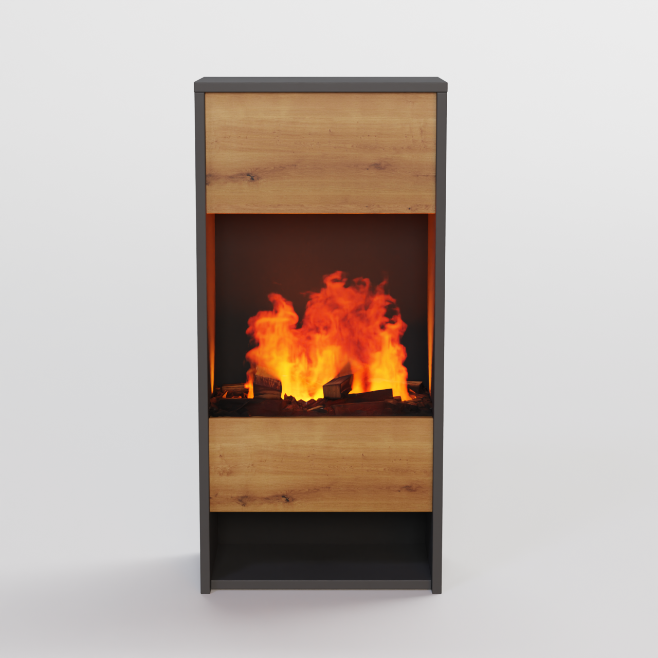 Glow Fire OGF3 Weiß Elektrokamin mit Wasserdampf, Standkamin modern, Elektrischer Dekokamin