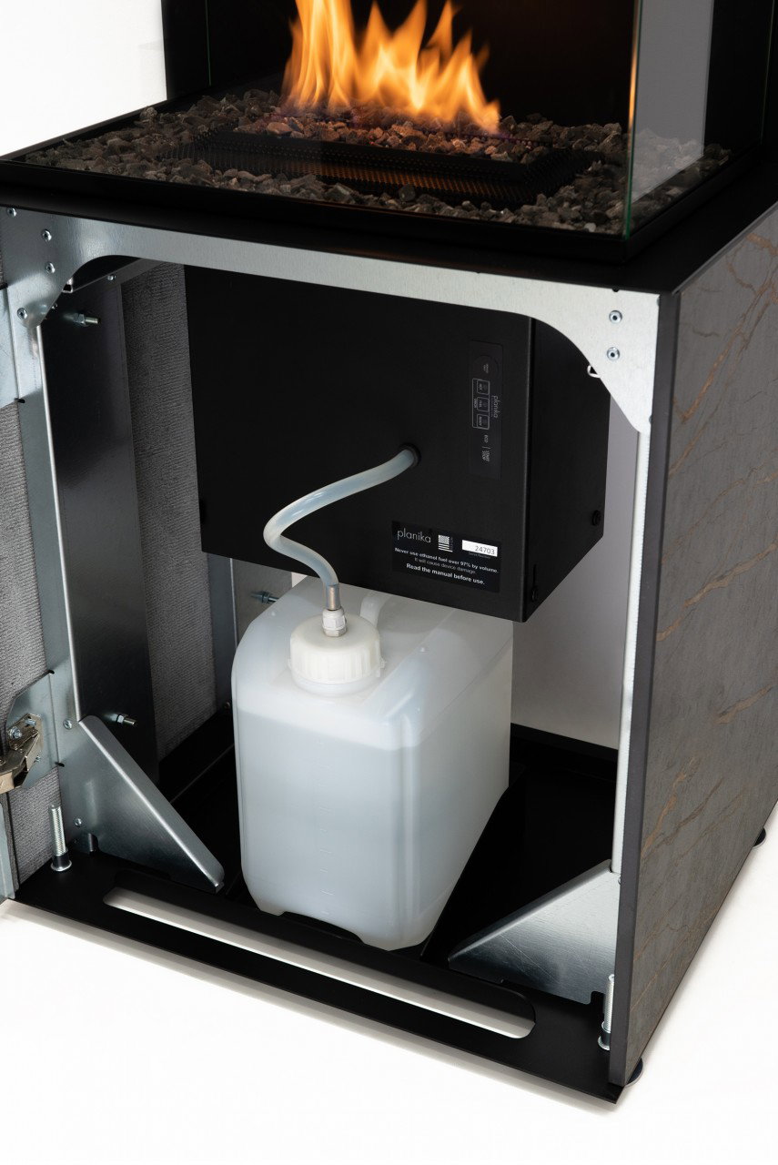 Planika Rock Ethanolkamin Ofen mit automatischen Brennsystem, Steuerung mit Fernbedienung - BEV Technik